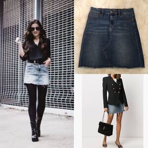 J.Crew Stretch Distressed hem Jean Skirt